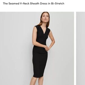 Ann Taylor Black padded shoulders Sleeveless Dress